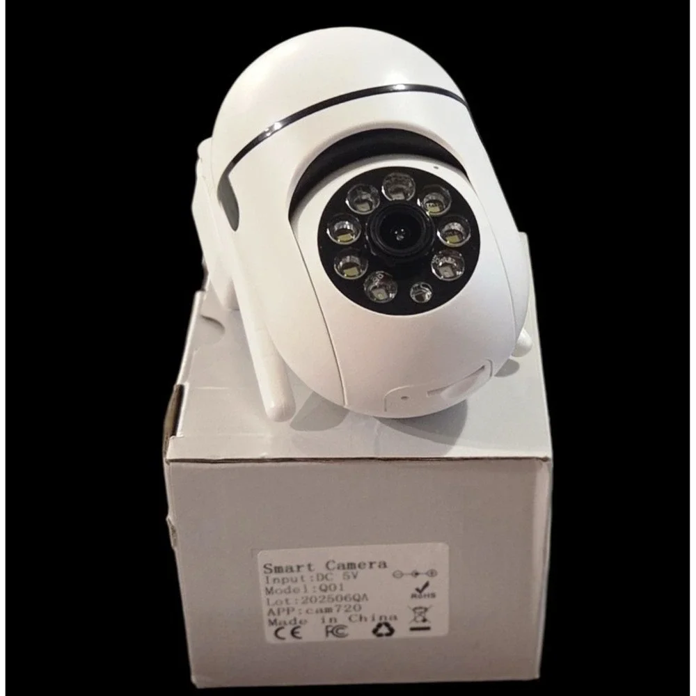 Wireless White Smart Camera Wifi Cctv Model‎ Q01 New